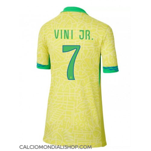 Maglie da calcio Brasile Vinicius Junior #7 Prima Maglia Femminile Copa America 2024 Manica Corta